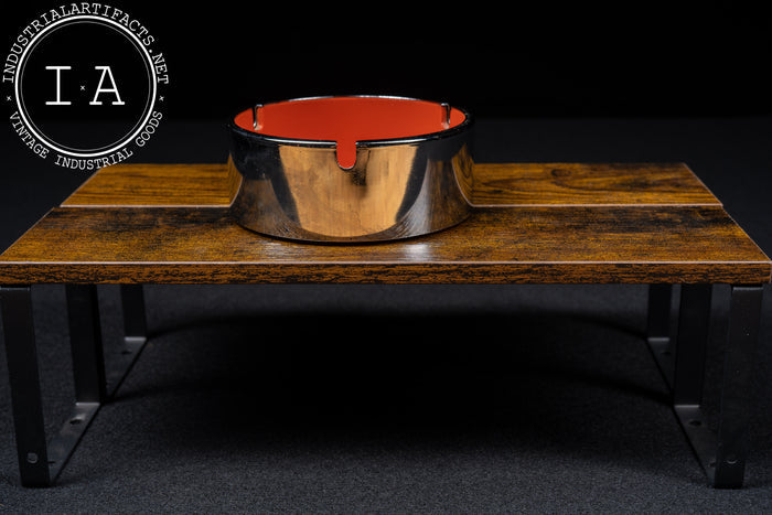 Isamu Kenmochi Orange Melamine and Chrome Ashtray