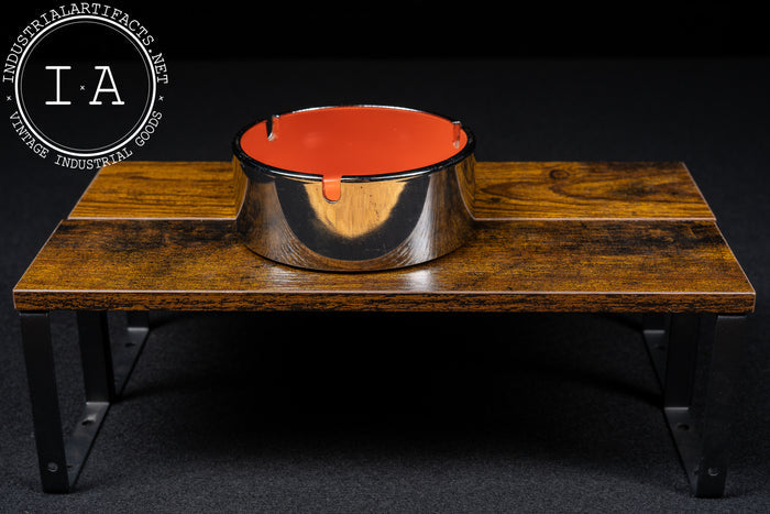 Isamu Kenmochi Orange Melamine and Chrome Ashtray
