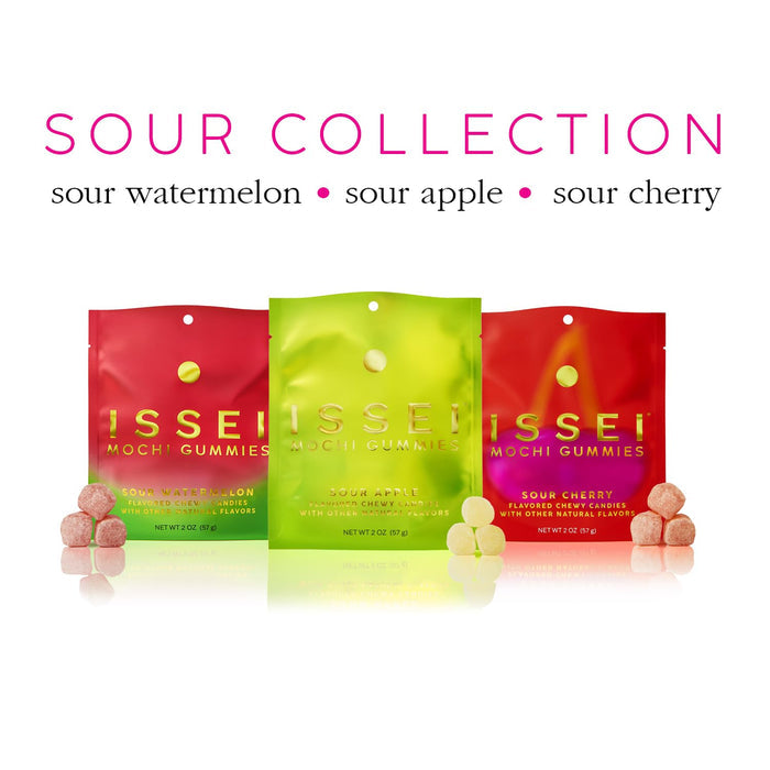 ISSEI Sour Cherry Mochi Gummies | Pantry Snack for Health-Conscious Adults | Real Cane Sugar