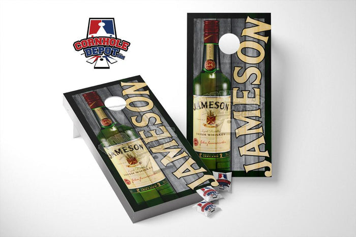 Jameson Whiskey Cornhole Board Vinyl Wrap Skins Laminated Sticker Set Decal