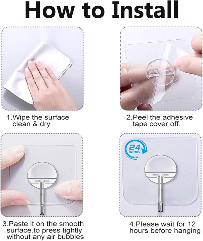 JINSHUNFA Adhesive Wall Hooks – Clean-Looking Coat Hook for Bedroom Closet, No Nails