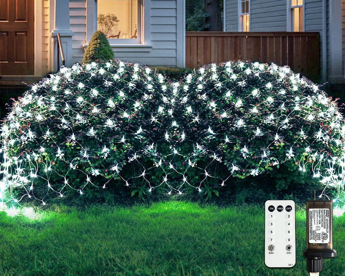 12ft x 5ft net mesh with 360 leds and clear wire for nearly invisible installation