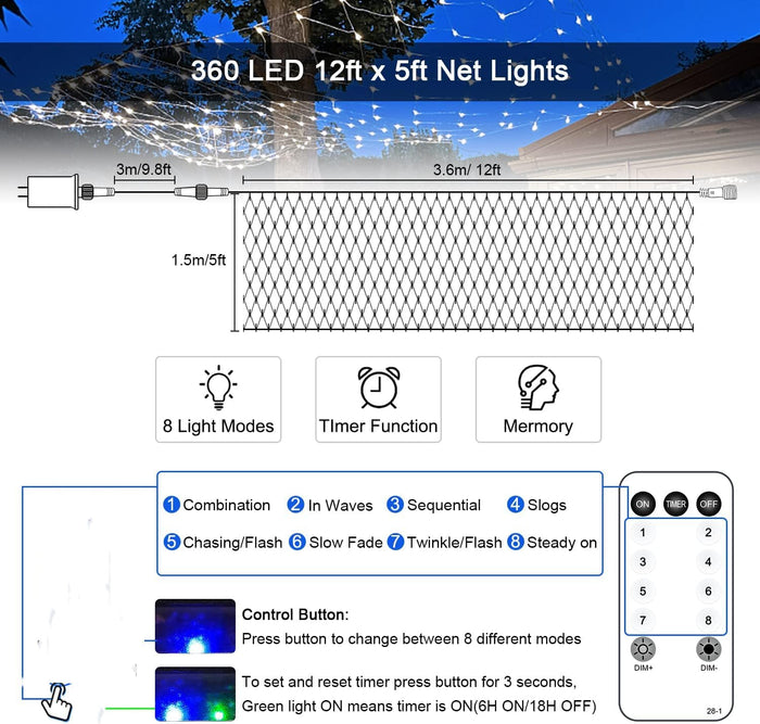 JMEXSUSS Clear Wire Net Lights – Minimalist Patio and Garden Decor with Nearly Invisible Installation
