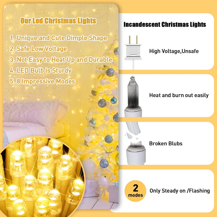JMEXSUSS Twinkle String Lights – Clear Wire 33 ft Indoor Decor for Reading Nook, Dorm Room, and Mantel Styling