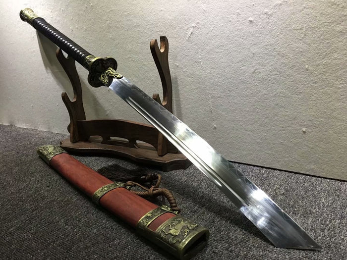 Kangxi dao,Hand forged,High carbon steel burn blade,Redwood,Alloy - Chinese sword shop