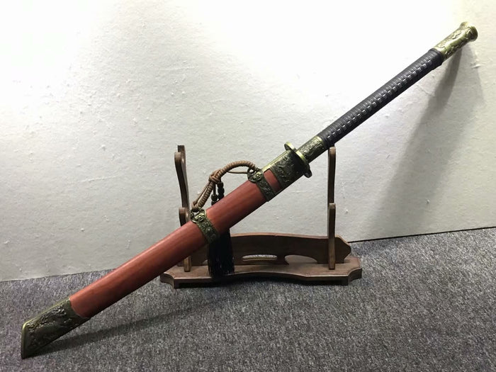 Kangxi dao,Hand forged,High carbon steel burn blade,Redwood,Alloy - Chinese sword shop