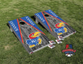 Kansas Jayhawks Cornhole Board Vinyl Wrap Skins Laminated Sticker Set Decal