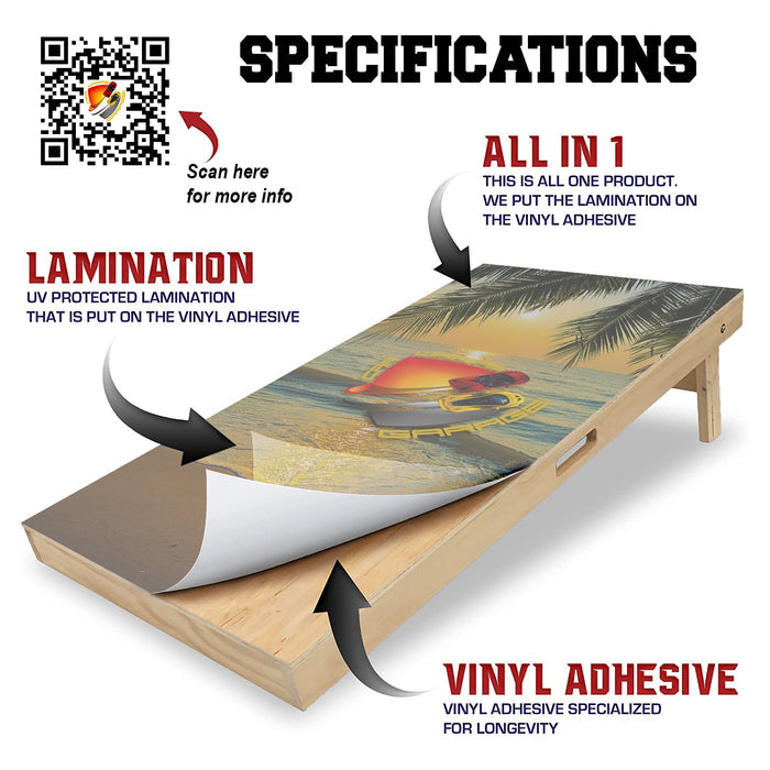 Kansas Jayhawks Gray Cornhole Board Vinyl Wrap Skins Laminated Sticker Set Decal