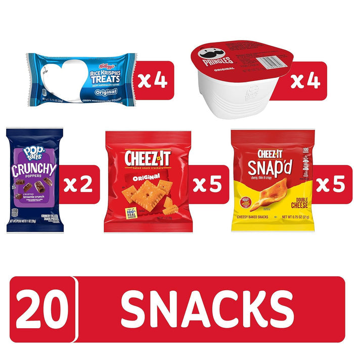 Kellogg's Grab and Go Snacks – Kid-Approved Lunchbox Mix for School and After-School, 20 Count Box