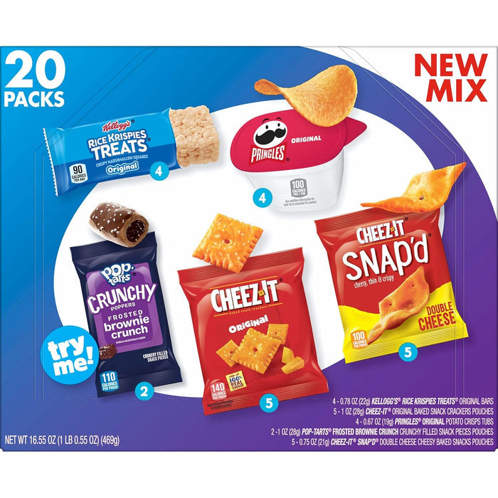 Kellogg's Grab and Go Snacks – Kid-Approved Lunchbox Mix for School and After-School, 20 Count Box