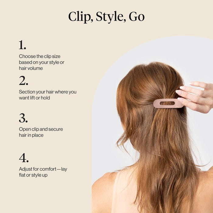 Kitsch Flat Claw Clips – Quick Hair Clips for Busy Workdays, 3 Size Set for Office and Home