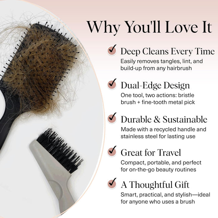 curved handle with integrated finger grip for comfortable, controlled cleaning