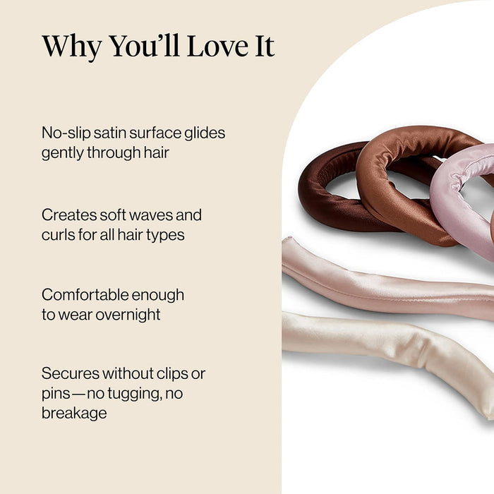 Kitsch Satin Hair Curlers – Simple Heatless Styling for Clean Vanity, Overnight Curl Solution