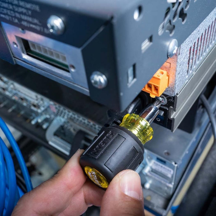 Klein Tools 32561 Multi-Bit Driver – Switch Phillips, Slotted, and Nut Drivers Without Leaving the Panel