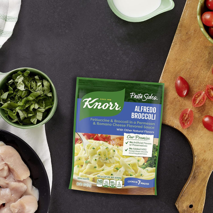Knorr Pasta Sides Alfredo Broccoli – Kid-Friendly Dinner Side for Busy Parents, 4.5 oz Pouches (Pack of 8)