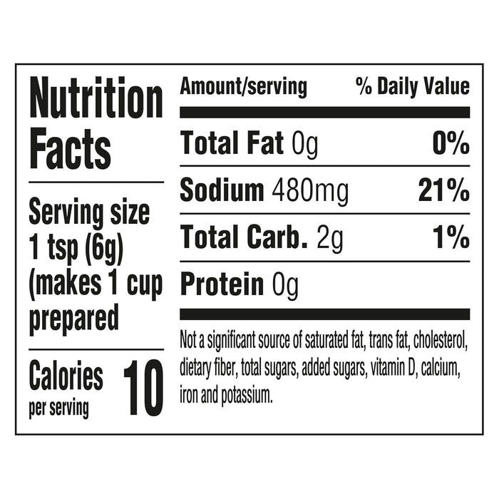 1 teaspoon portion equals 1 bouillon cube or 1 cup of stock for simple measurement
