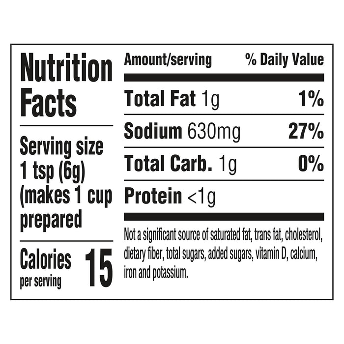 1 teaspoon equivalence equals 1 bouillon cube or 1 cup of prepared stock