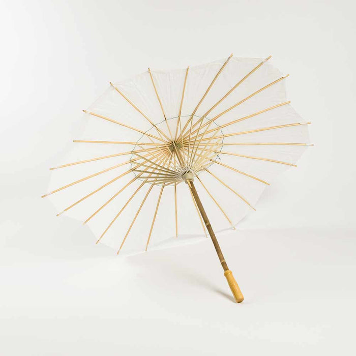 32 Inch White Paper Parasol Umbrella, Scallop Blossom Shaped - LunaBazaar.com - Discover.Decorate. Celebrate.