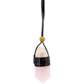 Leather Wrapped Crystal Point Necklace