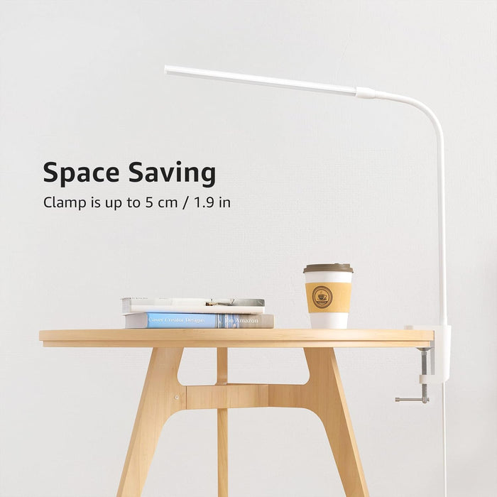 Lepro Space-Saving Gooseneck Desk Light for Clean Workstations, Touch Control Dimmable LED with Clamp