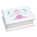 Lift Top Jewelry Box - Pink Teal Princess Castle
