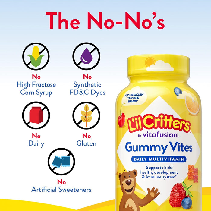 L'il Critters Gummy Vites – Daily Kids Nutritional Support for Picky Eaters, Clean Ingredients