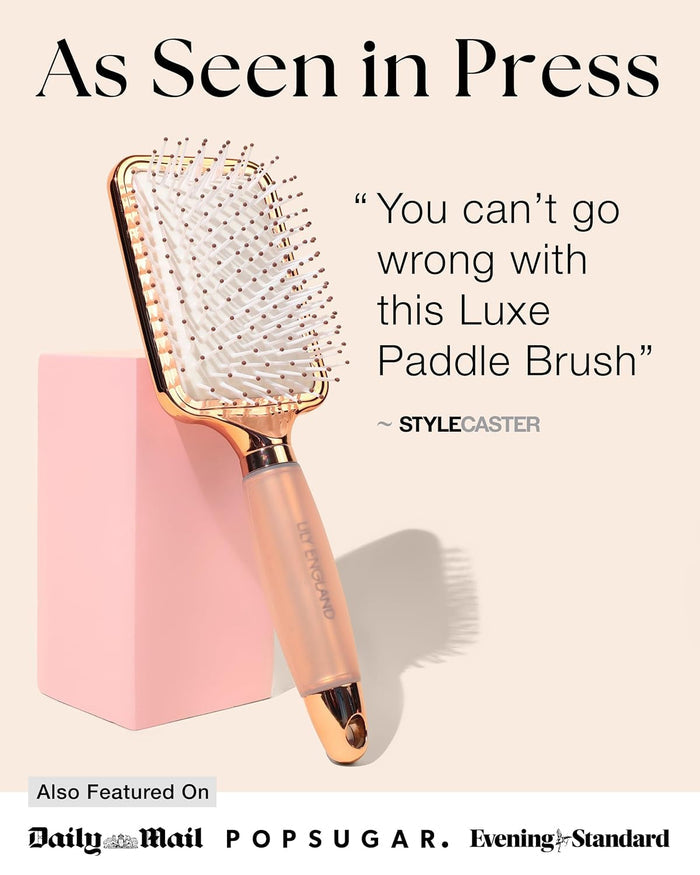 large flat paddle shape for covering wide sections of hair efficiently
