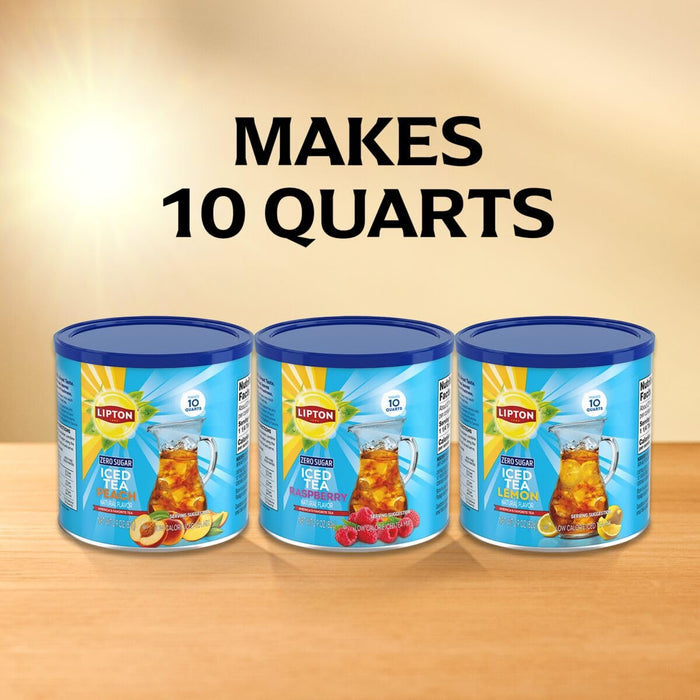 Lipton Sugar-Free Peach Iced Tea Powder – Easy Pitcher Drink for Patio Gatherings and Potlucks