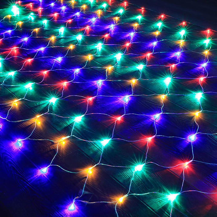 LJLNION 8-Mode Fairy Net Lights – Decorative 12ft x 5ft Mesh for Bedroom Ceilings and Reading Nooks