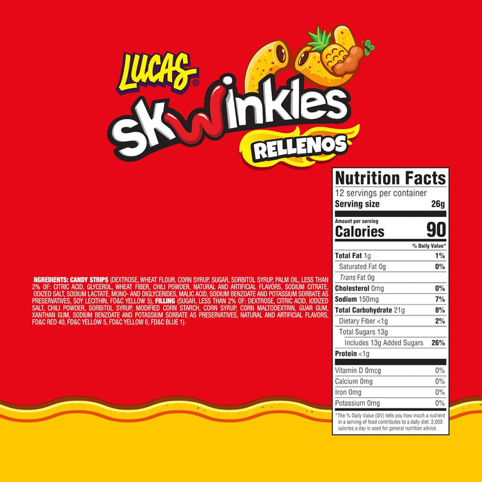 Lucas Skwinkles Sweet and Sour Strips – TSA-Friendly Travel Candy for Road Trips, Flights, and Hotel Snacking