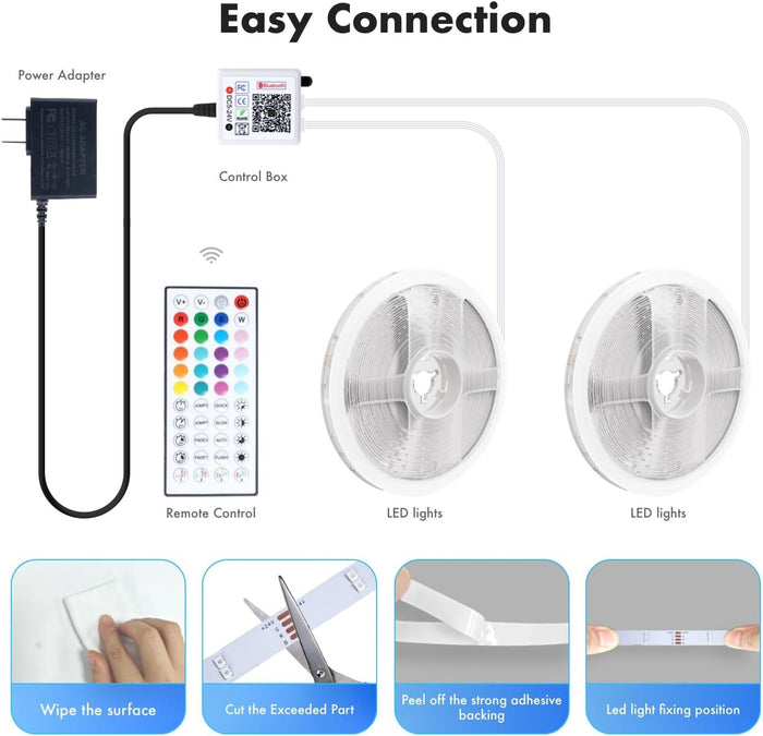 Lumify LED Strip Lights – Kids Bedroom Decor with Music Sync Color Show, Flame-Free Cool Touch LED Design
