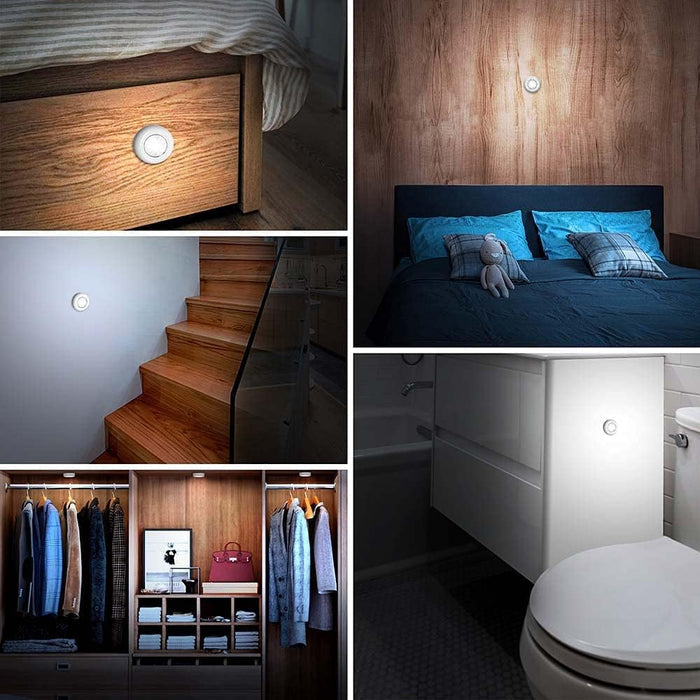 LuminAura LED Puck Lights – Bedroom Aesthetic Nightstand Glow, Wireless Push-Light Upgrade