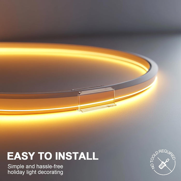 Lumistrip LED Strip Clips for Living Room - Seamless Adhesive Mounting for Cozy Neon Light Displays
