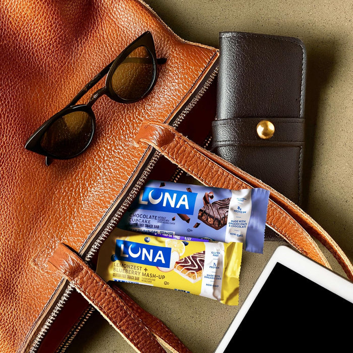 LUNA Bar Mash-Ups LemonZest + Blueberry – Vegan Gluten-Free Snack Bar for Clean-Eating Wellness Routines