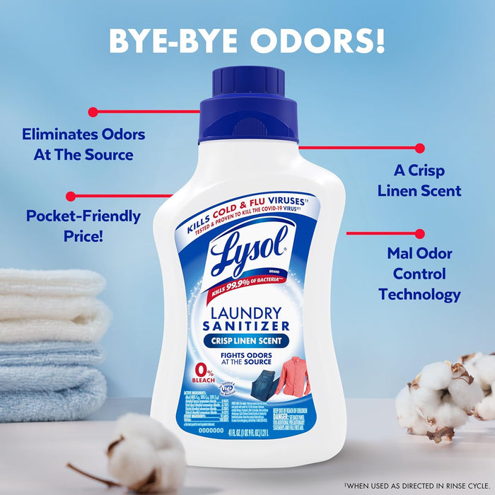 Lysol Laundry Sanitizer – Mudroom Gear Sanitizer for Hiking Clothes & Athletic Wear, Cold-Water Formula