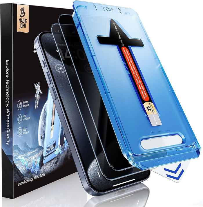 28° privacy tempered glass filter that darkens the screen for side viewers
