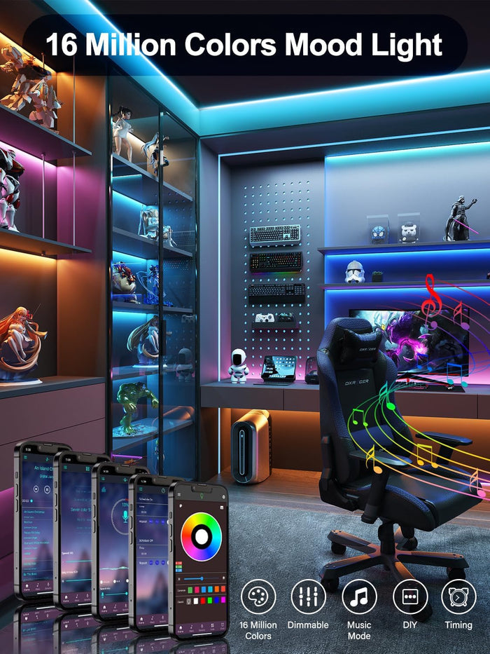 built-in high-sensitivity microphone for real-time music and sound sync