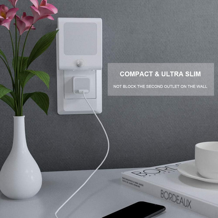 three-mode selector: on (constant), off, auto (motion-activated with 20-second shutoff)