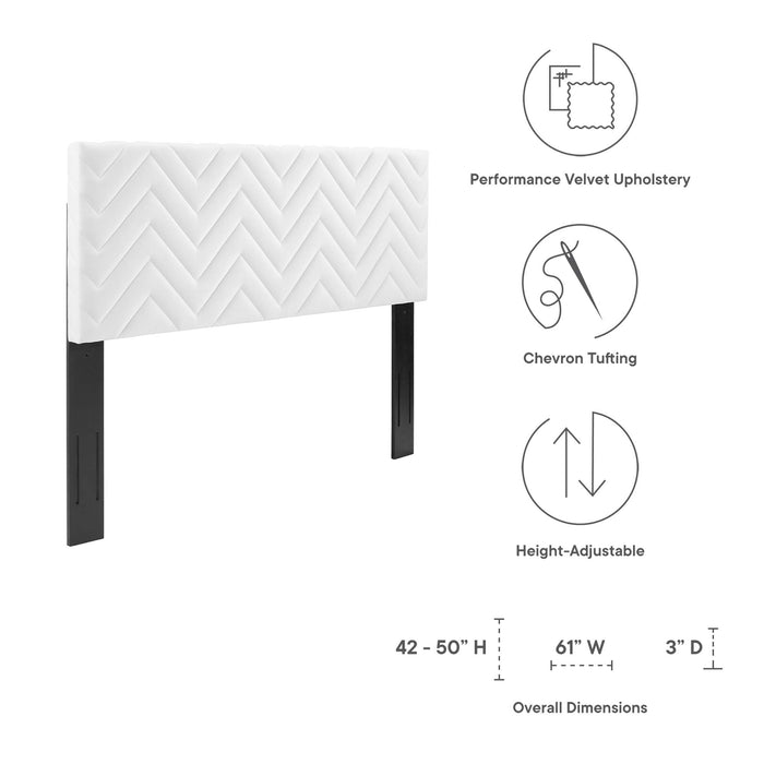 Mercy Chevron Tufted Performance Velvet Twin Headboard