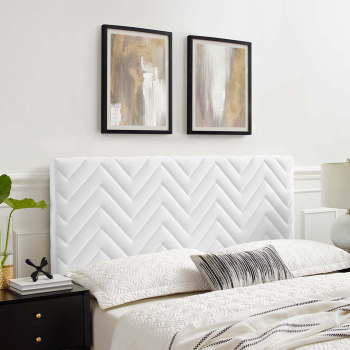 Mercy Chevron Tufted Performance Velvet Twin Headboard