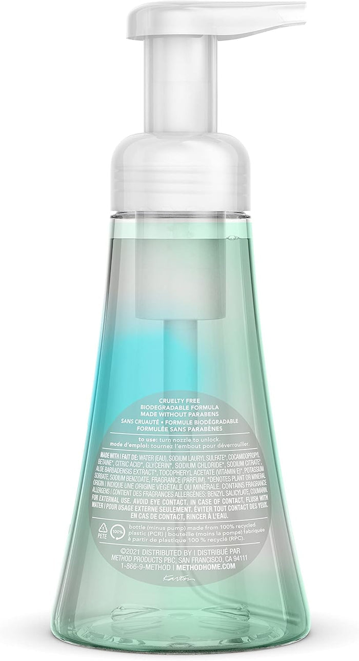 foaming pump action that dispenses pre-lathered soap