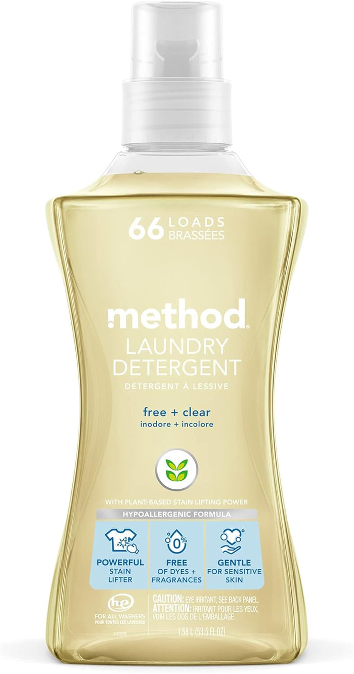 concentrated liquid formula delivering 66 loads per 53.5 fl oz bottle