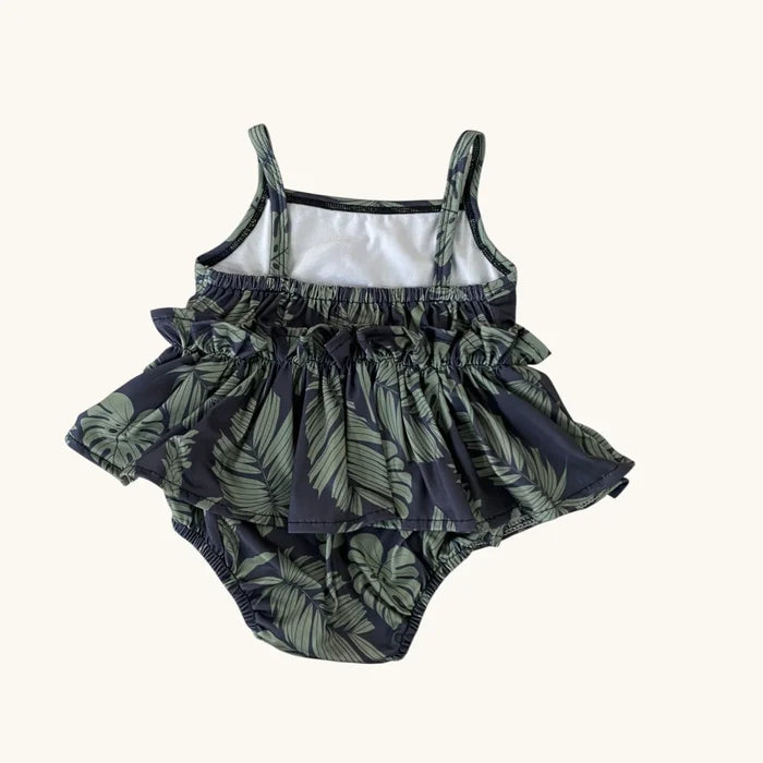 MIDNIGHT PALM THIN STRAP ONESIE