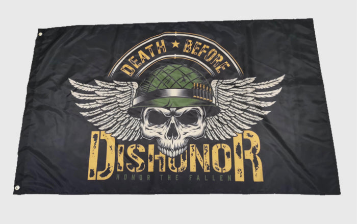 Military Flag-Soldier Skull-Death Before Dishonor.