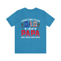 Military-Inspired 'I Have Two Titles - Dad and Papa and I Rock Them Both' Graphic Print T-Shirt