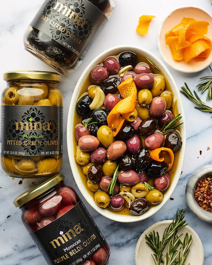 Mina Moroccan Black Olives – Charcuterie Board Add-On Gift for the Foodie Who Has Everything