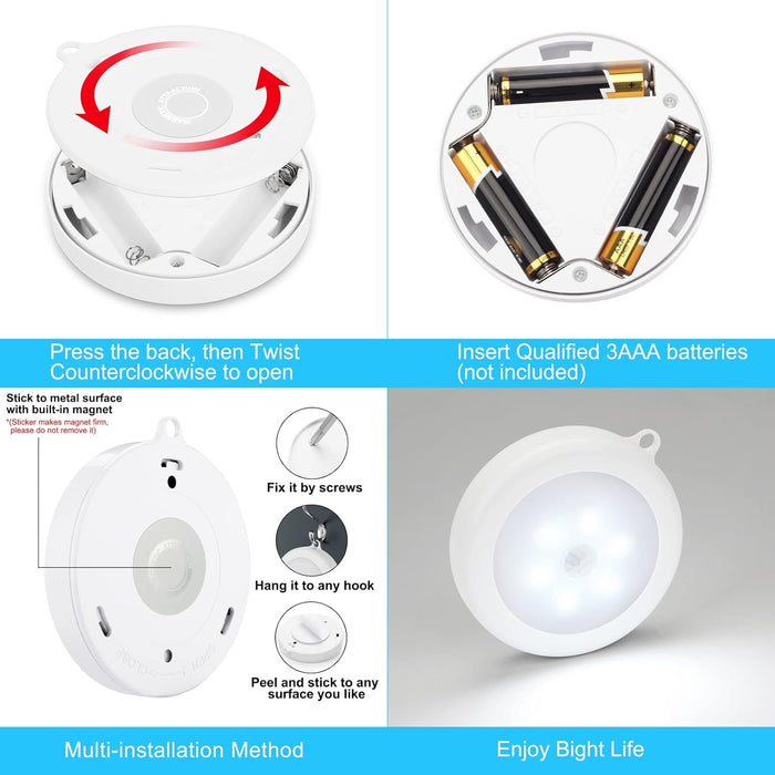 Mlambert Cordless Stick-On LED Step Lights, No-Wire Stair Safety Lights for Seniors and Kids