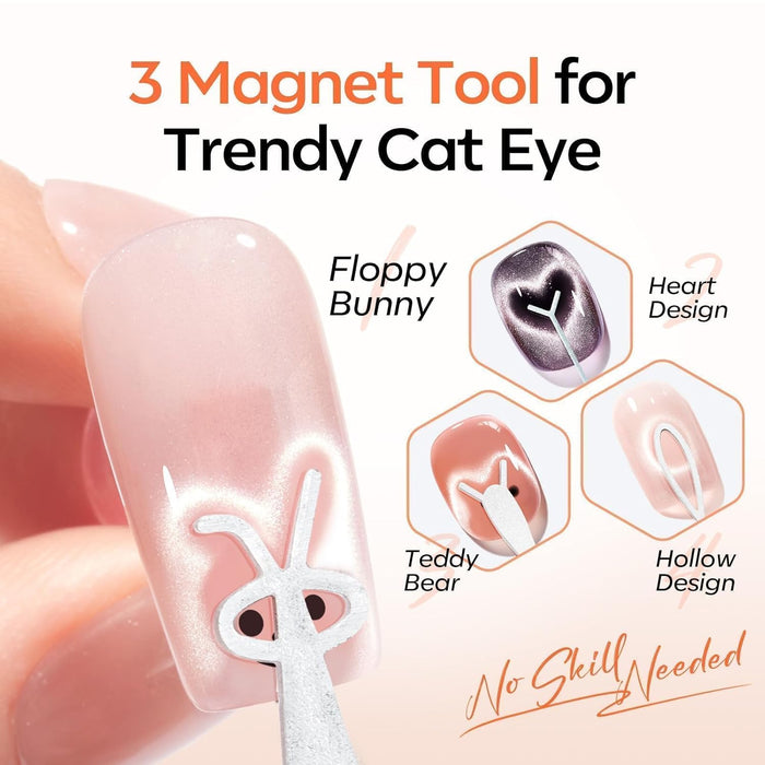 2-in-1 round magnet head for switching between v-shaped and smiling french effects without swapping tools