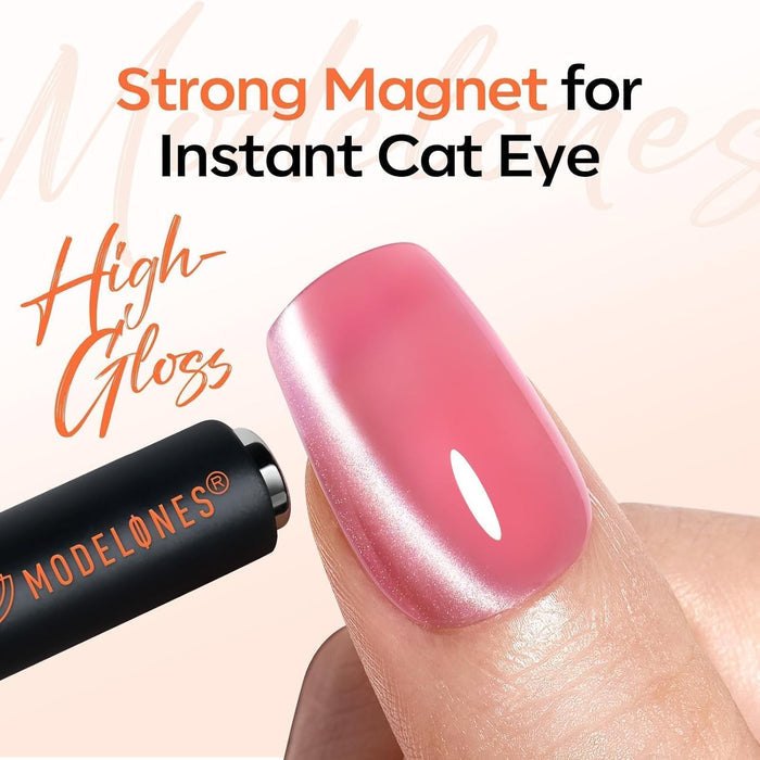 Modelones 5-Piece Magnetic Nail Art Set – Valentine's Day Gift for Women, Beginner-Friendly Cat Eye Tools