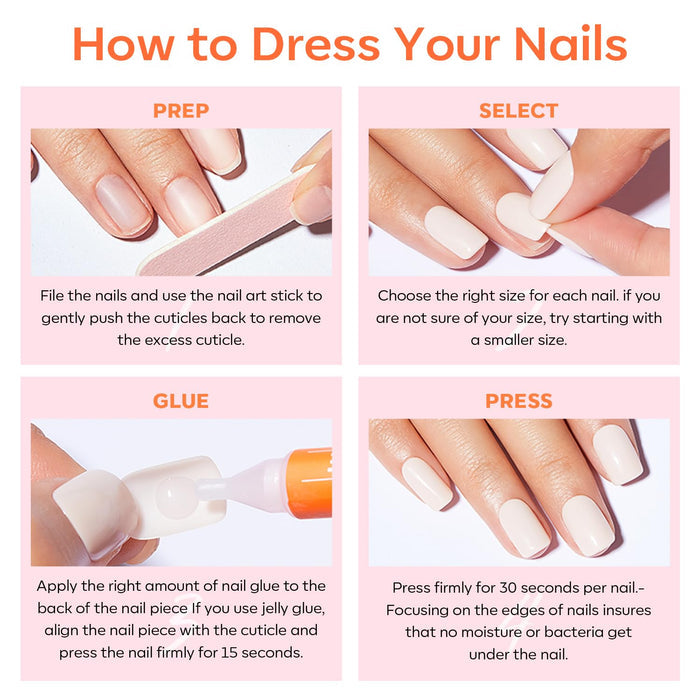 Modelones Press On Nails – UV-Free At-Home Manicure for Self-Care Sundays and Spa Nights